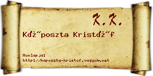 Káposzta Kristóf névjegykártya