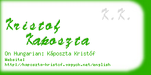 kristof kaposzta business card