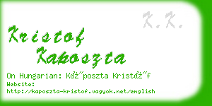 kristof kaposzta business card